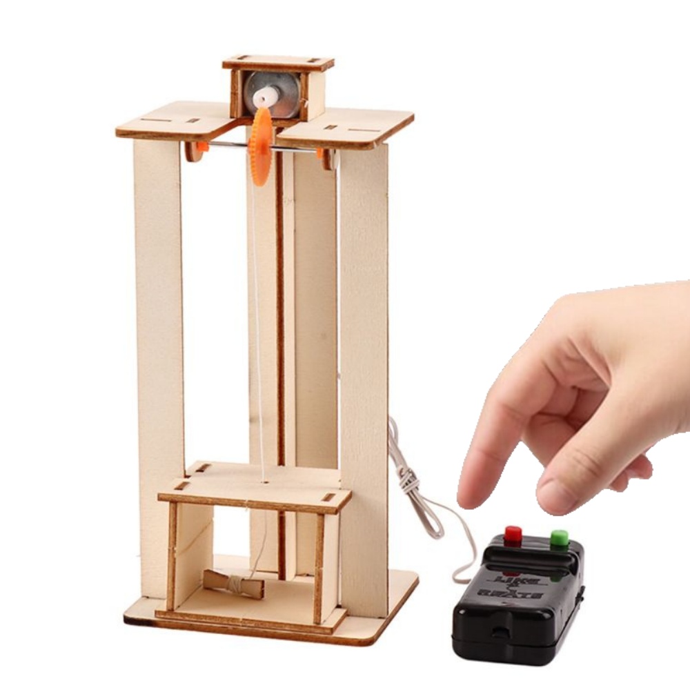 Science Diy Model - نموذج مصعد كهربائي للتركيب الذاتي، لعبة