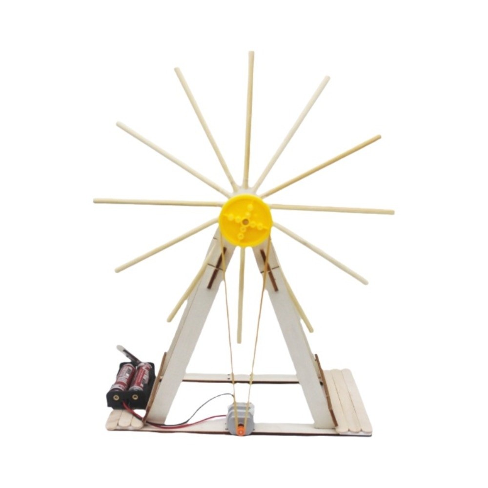 Science Diy Model - طقم عجلة فيريس خشبية للتجميع الذاتي،
