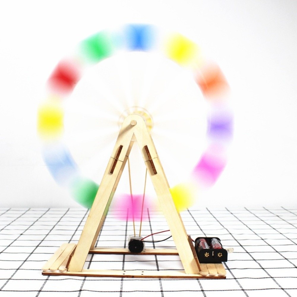 طقم عجلة فيريس خشبية للتجميع ا - مراجعة Science Diy Model وسعره